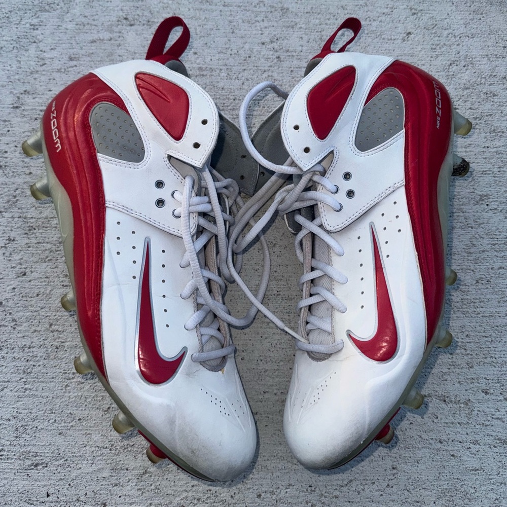COPY - Nike Red and White Zoom Football Cleats Size 11.5